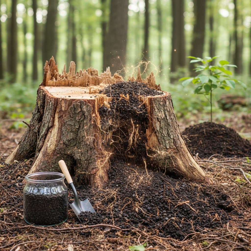 Biochar Cuts Stump Decay from 6 Months to 6 Weeks