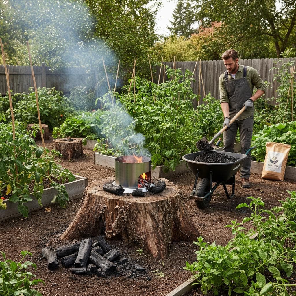 Turn Tree Stumps into Soil-Boosting Biochar