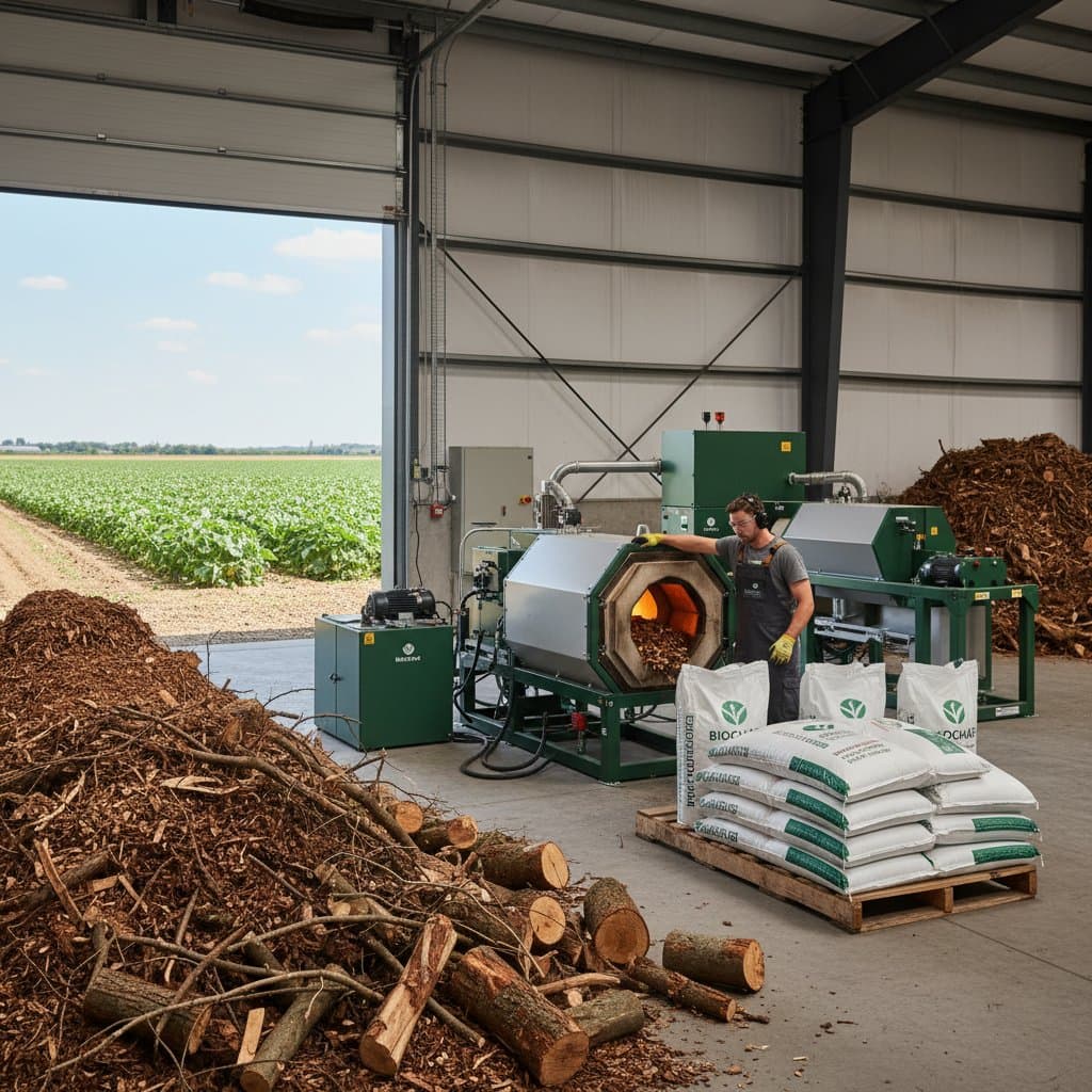 Tree Waste Becomes Profit Through Biochar Production