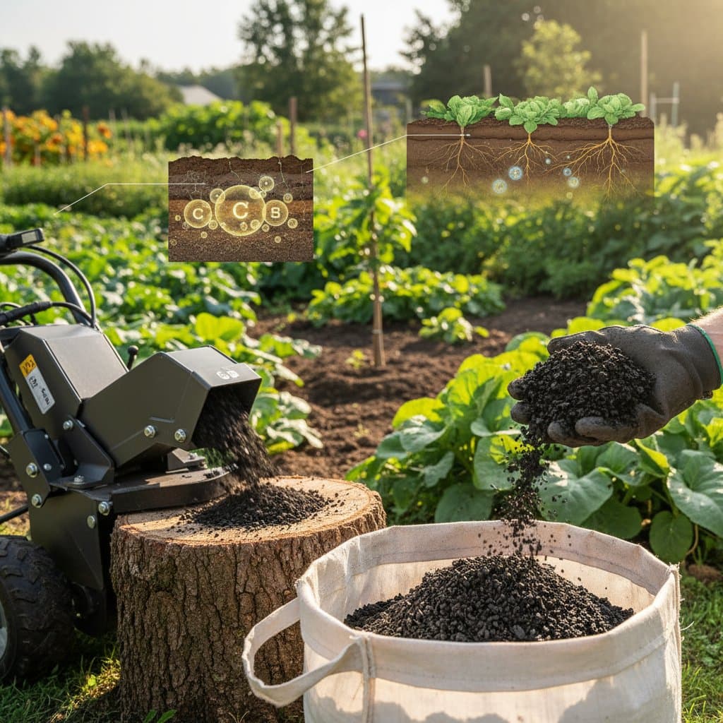Featured image for Biochar Stump Grinding Turns Waste into Soil Gold