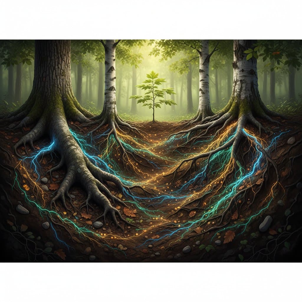 Featured image for Mycelium Networks Connect Trees Underground to Share Nutrients