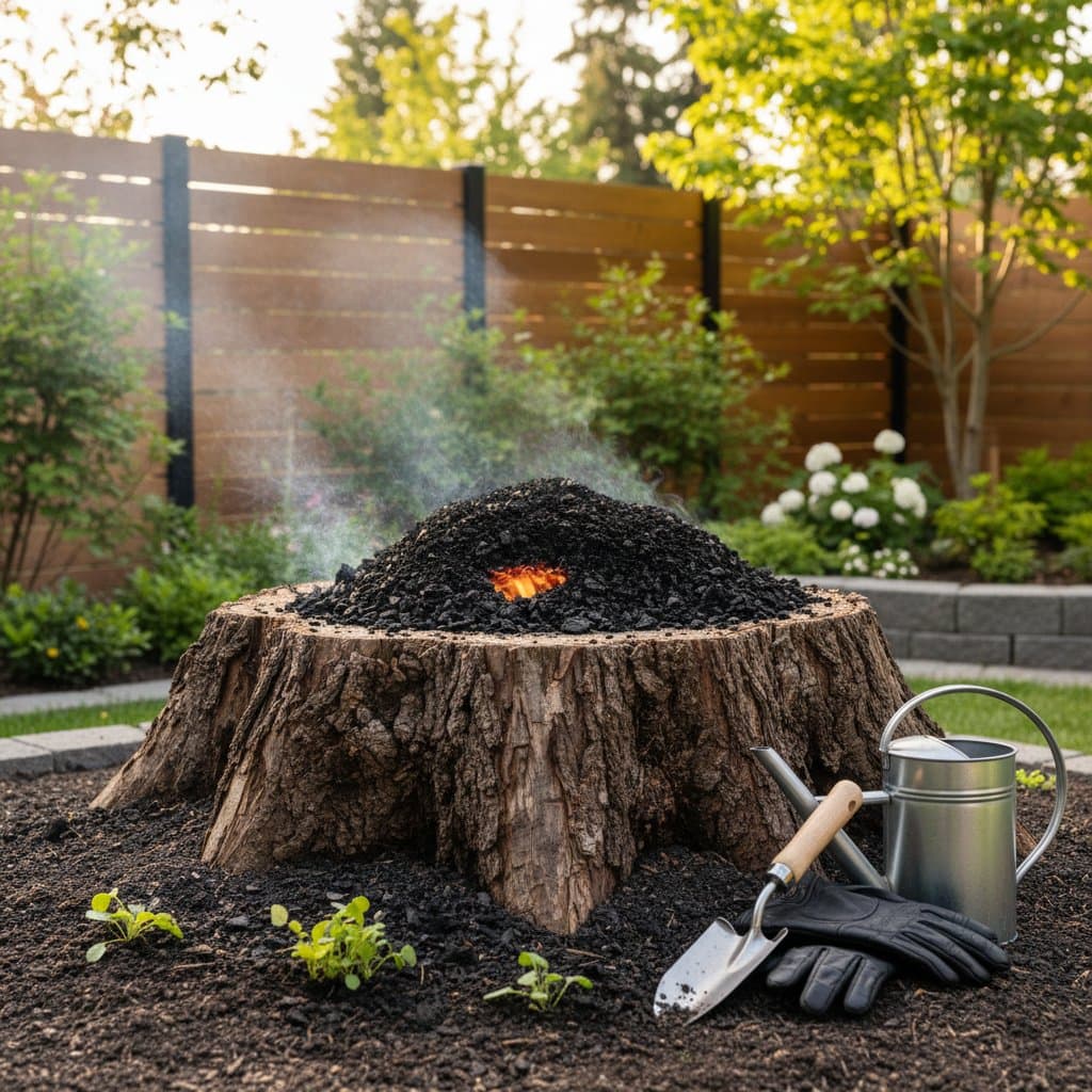 The Biochar Trick That Clears Tree Stumps in 6 Weeks