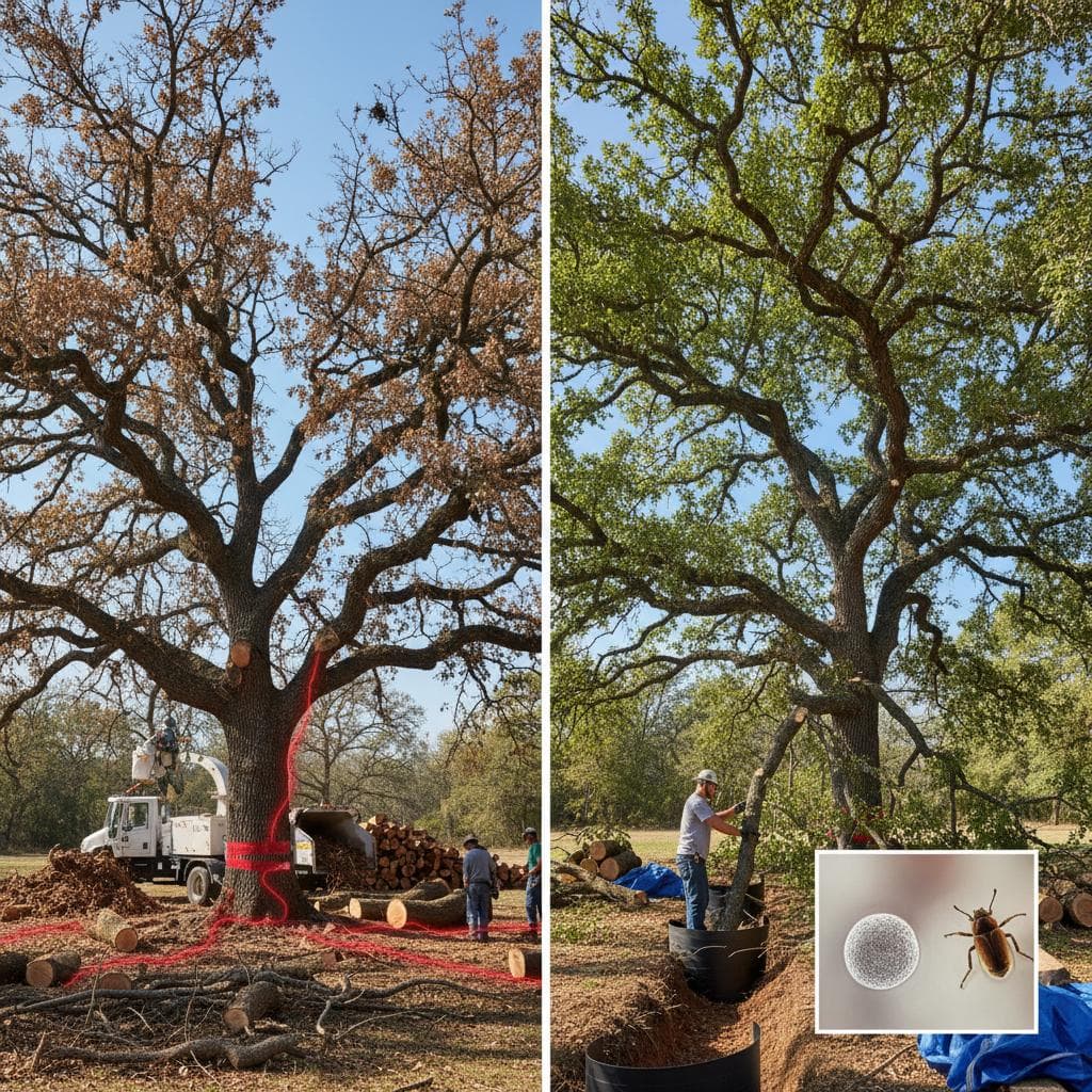 Featured image for Oak Wilt Doubles Emergency Tree Removal Costs