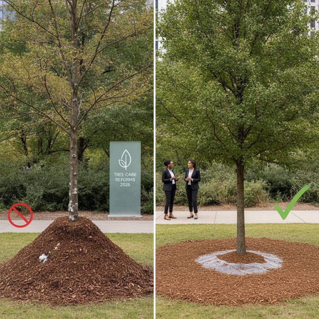Mulch Volcanoes Banned Under New 2026 Tree Care Rules