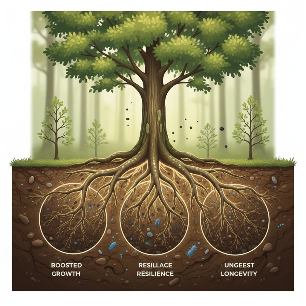 Mycorrhizal Fungi Triple Tree Health Below Ground