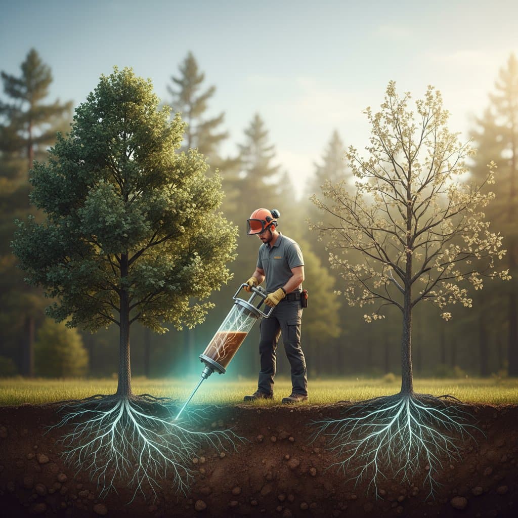 Mycorrhizal Injection Boosts Tree Health by 60%