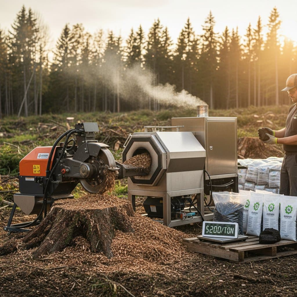 Turn Stump Waste Into $200/Ton Biochar Profit